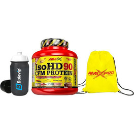 Pack REGALO Amix Pro Iso HD CFM Protein 90 1800 gr + Bolsa De Lona Pro Amarillo + Bulevip Bidon Negro Transparente 600 ml