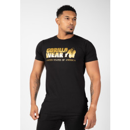 Gorilla Wear Camiseta Clássica - Preta/Dourada - XXL