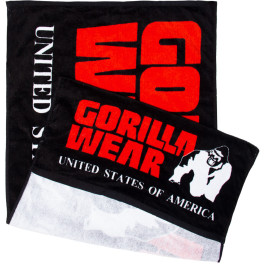 Toalha de ginástica funcional Gorilla Wear - preta/vermelha - tamanho único