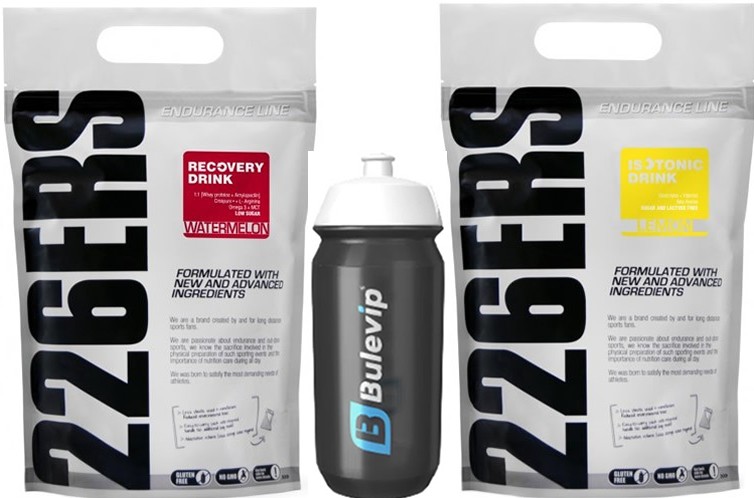 Pack 226ERS Recovery Drink 1 kg + Isotonic Drink 1 kg + Bidon Bulevip 600 ml Pack 226ERS Recovery Drink 1 kg + Isotonic Drink 1 kg + Bidon Bulevip 600 ml