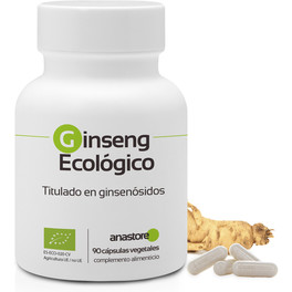 Anastore Ginseng Ecológico * 200 Mg / 90 Cápsulas * Titulado Al 15% En Ginsenósidos Totales