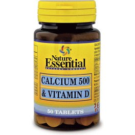Nature Essential Calcio 500 + Vitamina D. 50 Tabletas
