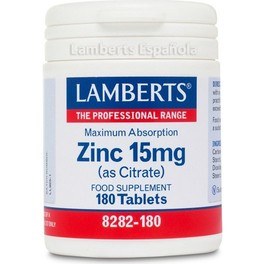 Lamberts Zinc 15 Mg (Citrato) 180 Tabs