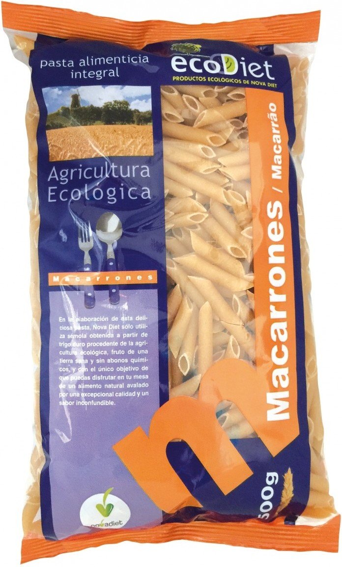 Novadiet Macarrones Integrales Ecodiet 500 G Novadiet Macarrones Integrales Ecodiet 500 G