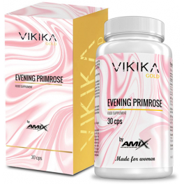 Vikika Gold von Amix - Nachtkerze 30 Kapseln - Nachtkerzenöl-Ergänzung mit Vitamin E - Reich an Omega 3