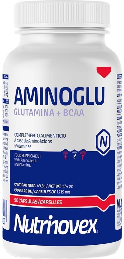 Nutrinovex AminoGlu - Glutamina + Bcaa 90 caps Nutrinovex AminoGlu - Glutamina + Bcaa 90 caps