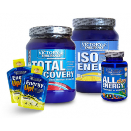 Pack Victory Endurance Total Recovery 750 gr + Iso Energy 900 gr + All Day Energy 90 caps + Energy Up! 2 gels x 40 gr