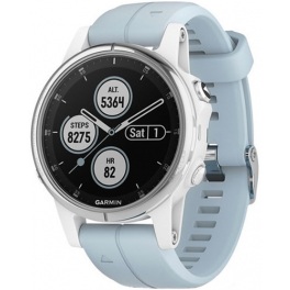 Garmin Fenix 5S Plus Blanco con Correa Azul Mar Garmin Fenix 5S Plus Blanco con Correa Azul Mar