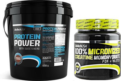 Pack BioTechUSA Protein Power 4000 gr + 100% Creatina Monohidrato Micronizada 500 gr Pack BioTechUSA Protein Power 4000 gr + 100% Creatina Monohidrato Micronizada 500 gr