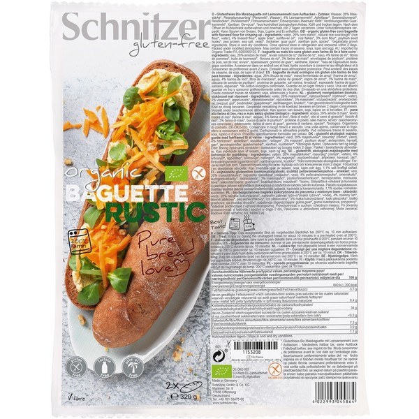 Pane Schnitzer Baguette Rustico S/g Schnitzer 320 G