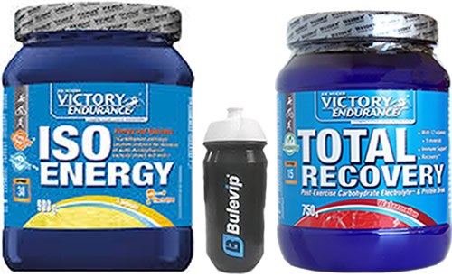 Pack Victory Endurance Iso Energy 900 gr + Total Recovery 750 gr + Bidon Bulevip 600 ml Pack Victory Endurance Iso Energy 900 gr + Total Recovery 750 gr + Bidon Bulevip 600 ml