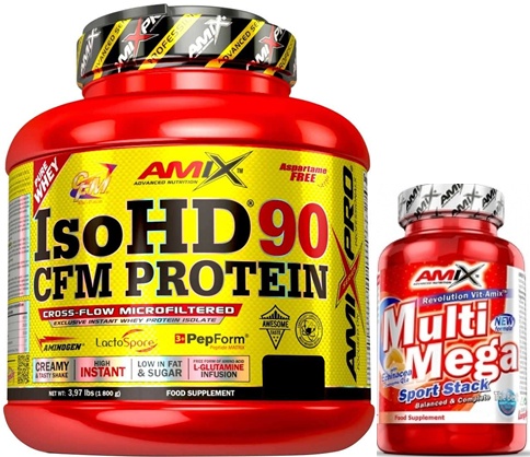 Pack Amix Pro Iso HD CFM Protein 90 1800 gr + Multi Mega Stack 30 tabs Pack Amix Pro Iso HD CFM Protein 90 1800 gr + Multi Mega Stack 30 tabs