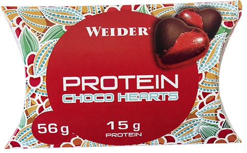 Weider Protein Choco Hearts - Corazones de Chocolate 56 gr Weider Protein Choco Hearts - Corazones de Chocolate 56 gr