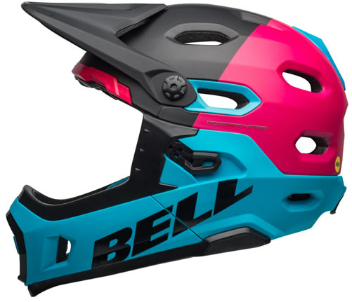 Bell Casco Super DH MIPS 2019 Negro Brillo-Rosa-Azul Bell Casco Super DH MIPS 2019 Negro Brillo-Rosa-Azul