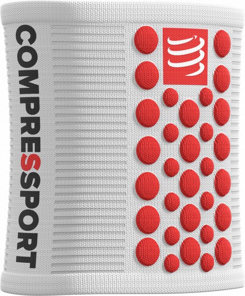 Compressport Muñequeras Sweatbands 3D Dots Blanco - Rojo