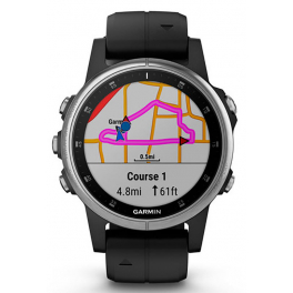Garmin Fenix 5S Plus Plata con Correa Negra Garmin Fenix 5S Plus Plata con Correa Negra