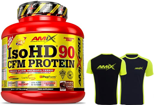 Pack Amix Pro Iso HD CFM Protein 90 1800 gr + Camiseta Runfit Limit Negro-Amarillo Pack Amix Pro Iso HD CFM Protein 90 1800 gr + Camiseta Runfit Limit Negro-Amarillo