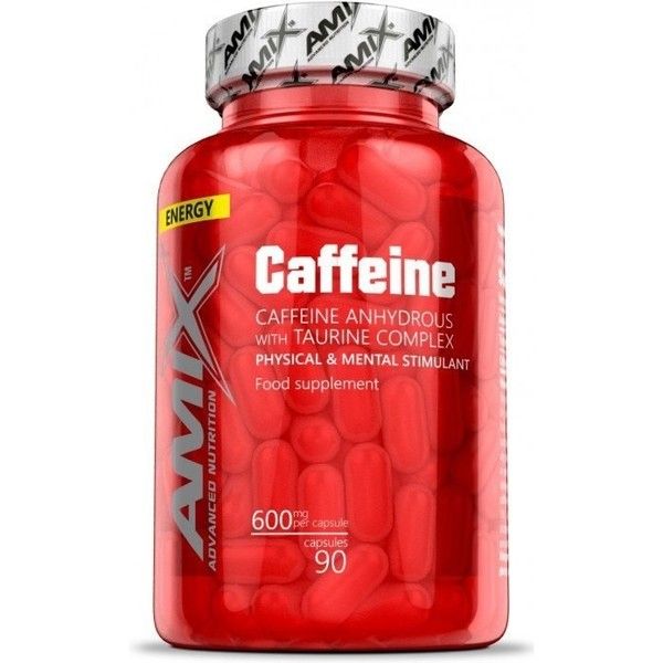Amix Cafeina 200 Miligramos + Taurina 90 Cápsulas - Mejora La Resistencia - Suplemento Alimenticio Con Cafeína