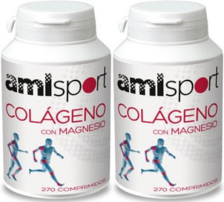 Pack Amlsport Colágeno con Magnesio 2 botes x 270 comp Pack Amlsport Colágeno con Magnesio 2 botes x 270 comp