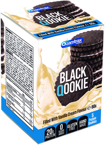 Quamtrax Black Qookie - Crema de Vainilla 5 galletas x 12 gr Quamtrax Black Qookie - Crema de Vainilla 5 galletas x 12 gr