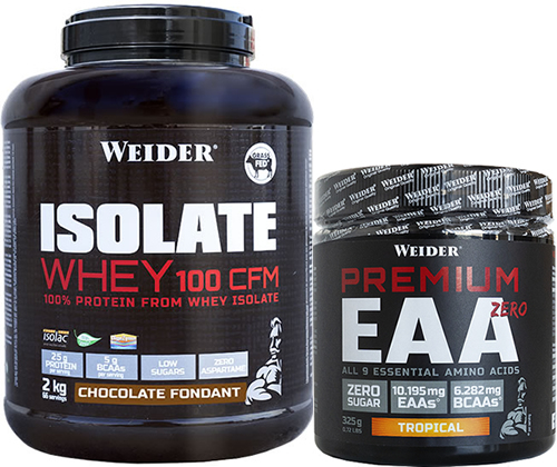 Pack Weider Isolate Whey 100 CFM 2 kg + Premium EAA Zero 325 gr Pack Weider Isolate Whey 100 CFM 2 kg + Premium EAA Zero 325 gr
