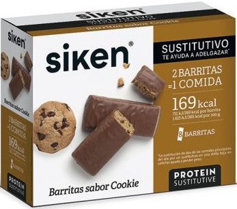 Siken Sustitutive Barritas de Cookie 1 caja x 8 barritas Siken Sustitutive Barritas de Cookie 1 caja x 8 barritas