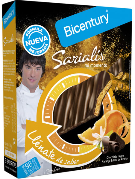 Bicentury Barrita de Cereales con Chocolate Negro y Naranja 6 barritas x 120 gr Bicentury Barrita de Cereales con Chocolate Negro y Naranja 6 barritas x 120 gr