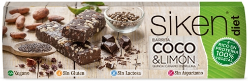 Siken Diet Barrita de Coco & Limón 1 barrita x 36 gr Siken Diet Barrita de Coco & Limón 1 barrita x 36 gr