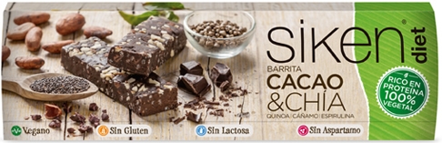 Siken Diet Barritas de Cacao & Chía 1 barrita x 36 gr Siken Diet Barritas de Cacao & Chía 1 barrita x 36 gr