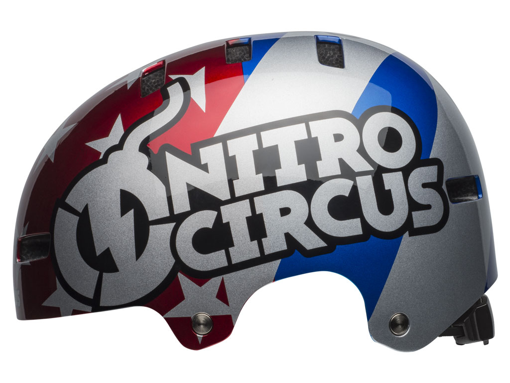 Bell Local 2019 Silver Blue/red Nitro Circus L Bell Local 2019 Silver Blue/red Nitro Circus L