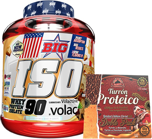 Pack BIG ISO 90% CFM Whey Isolate 1.8 Kg + Max Protein Turron Proteico Edicion Limitada Christmax Doble Pack 400 gr Pack BIG ISO 90% CFM Whey Isolate 1.8 Kg + Max Protein Turron Proteico Edicion Limitada Christmax Doble Pack 400 gr