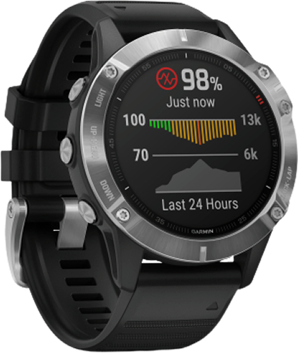 Garmin Fenix 6 Plata con Correa Negra Garmin Fenix 6 Plata con Correa Negra