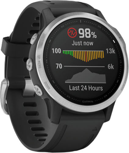 Garmin Fenix 6S Plata-Negro con Correa Negra Garmin Fenix 6S Plata-Negro con Correa Negra