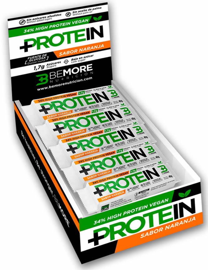 Bemore Nutricion +Protein Barrita Proteica 18 barritas x 40 gr Bemore Nutricion +Protein Barrita Proteica 18 barritas x 40 gr