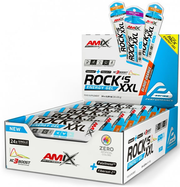 Amix Performance Energy Gel Rock´s! Con Cafeína - 24 geles x 65 gr Amix Performance Energy Gel Rock´s! Con Cafeína - 24 geles x 65 gr