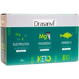 Drasanvi Pack Keto Electrolytes 60 caps + Magnésium 60 caps + Oméga 3 30 perles