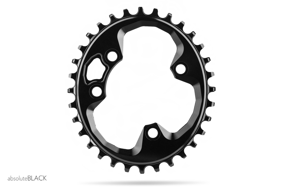 Absolute Black Plato Mtb Ovalado Rotor 76bcd -black Absolute Black Plato Mtb Ovalado Rotor 76bcd -black