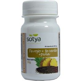 Sotya Chá Verde, Chá Vermelho e Abacaxi 500 Mg. caps. 60u