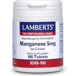 Lamberts Manganeso Como Citrato 5 Mg 100 Tabs