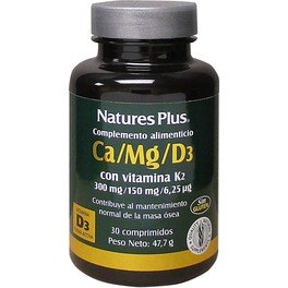 Natures Plus Calcio Magnesio D3 Con Vitamina K2 30 Comp