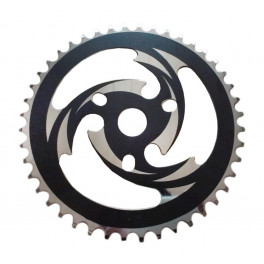 Point Plato Para Bmx 44 Dientes En Acero Negro/plata