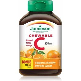 Jamieson Vitamina C 500mg Naranja Masticable 100+20 Tableta