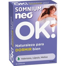 Neo - Somnium 30 Cápsulas Complemento Alimenticio Contra el Insomnio Con Valeriana, Lúpulo y Melisa