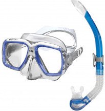 Mares Máscara + Tubo Ray Azul-blanco