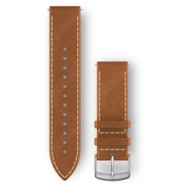 Garmin Quick Release Bands (20 Mm) Tan Italian Leather With Silver Hardware