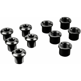 Absolute Black Repuesto - Bolts  for Road & Mtb Black - 5 X Long Bolts+ Nuts These Are For 110/5bcd Big Rings