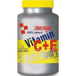 Nutrisport Vitamine C+E 60 comprimés à croquer