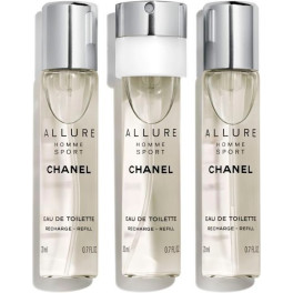 Chanel Allure Homme Sport Eau de Toilette Vaporizador Refills 3 X 20 Ml Hombre