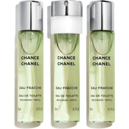 Chanel Chance Eau Fraîche Eau de Toilette Vaporizador Twist & Spray 3 Refills X 20 Ml Mujer