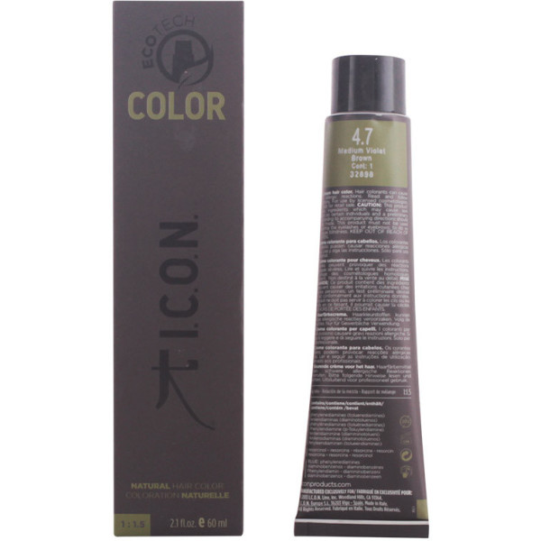I.c.o.n. Ecotech Color Natural Color 4.7 Medium Violet Brown 60 Ml Unisex